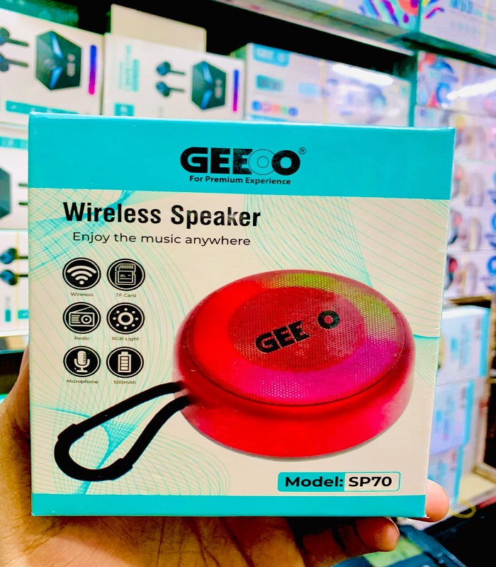 GEEOO Model SP70 Wireless Speaker With RGB Lighting & Powerful Sound
