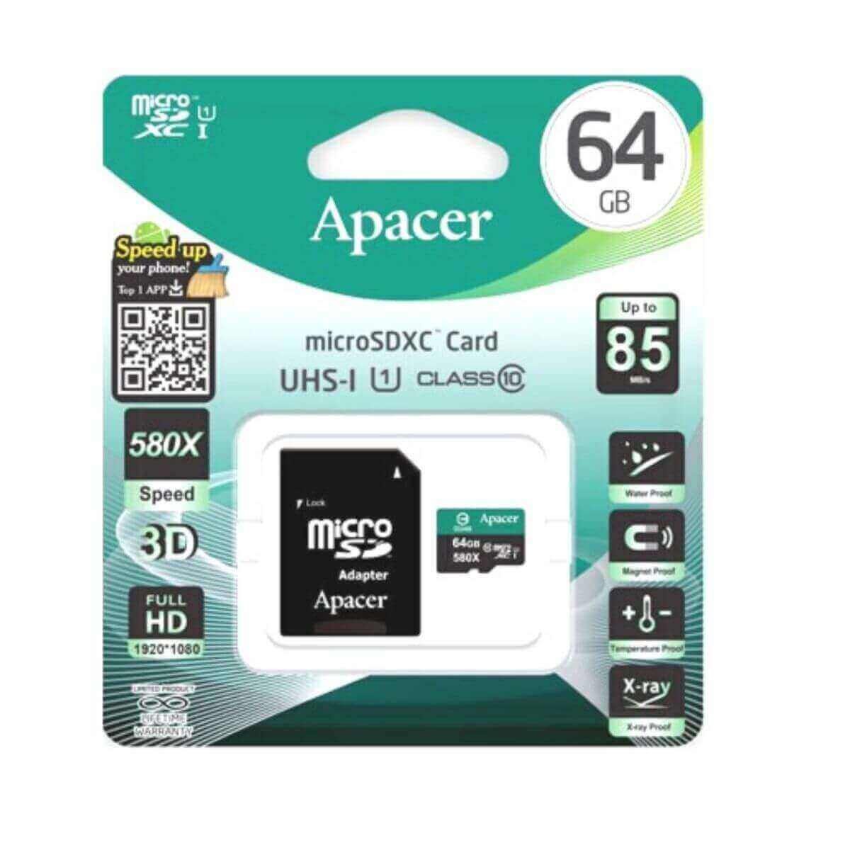 Apacer 64GB Class 1BD0 Micro Memory Card Original BD
