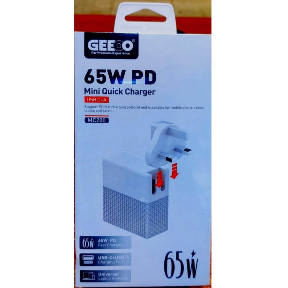 Geeoo MC200 65W PD Type-C Quick Charger BD