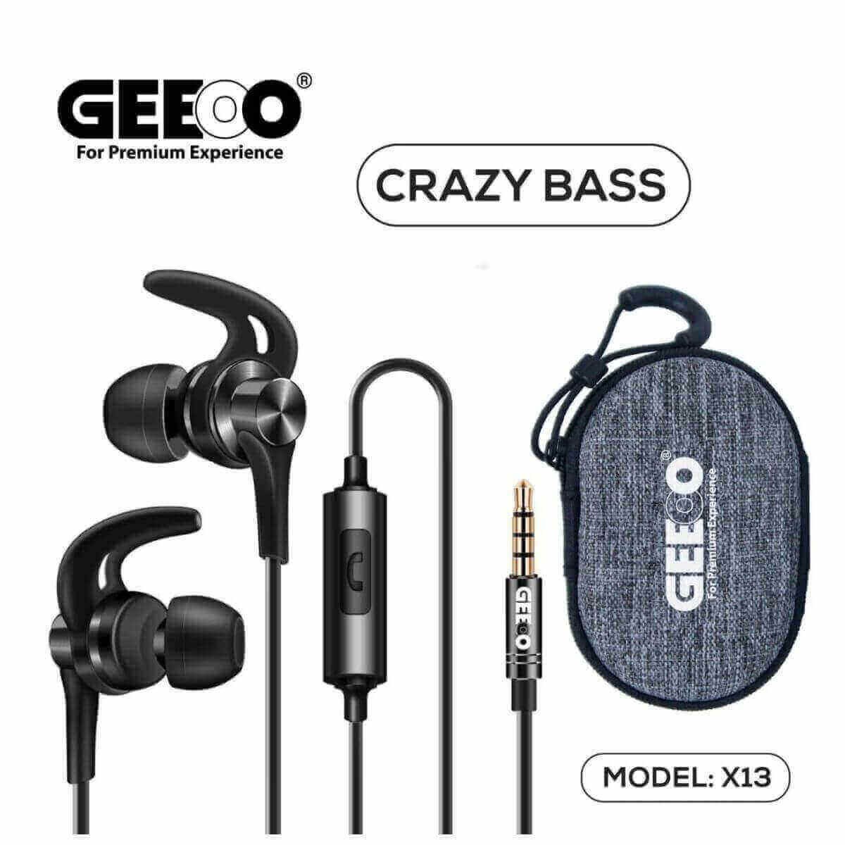 GEEOO X13 Strong Bass IN-EAR EARPHONES With Bag Bd