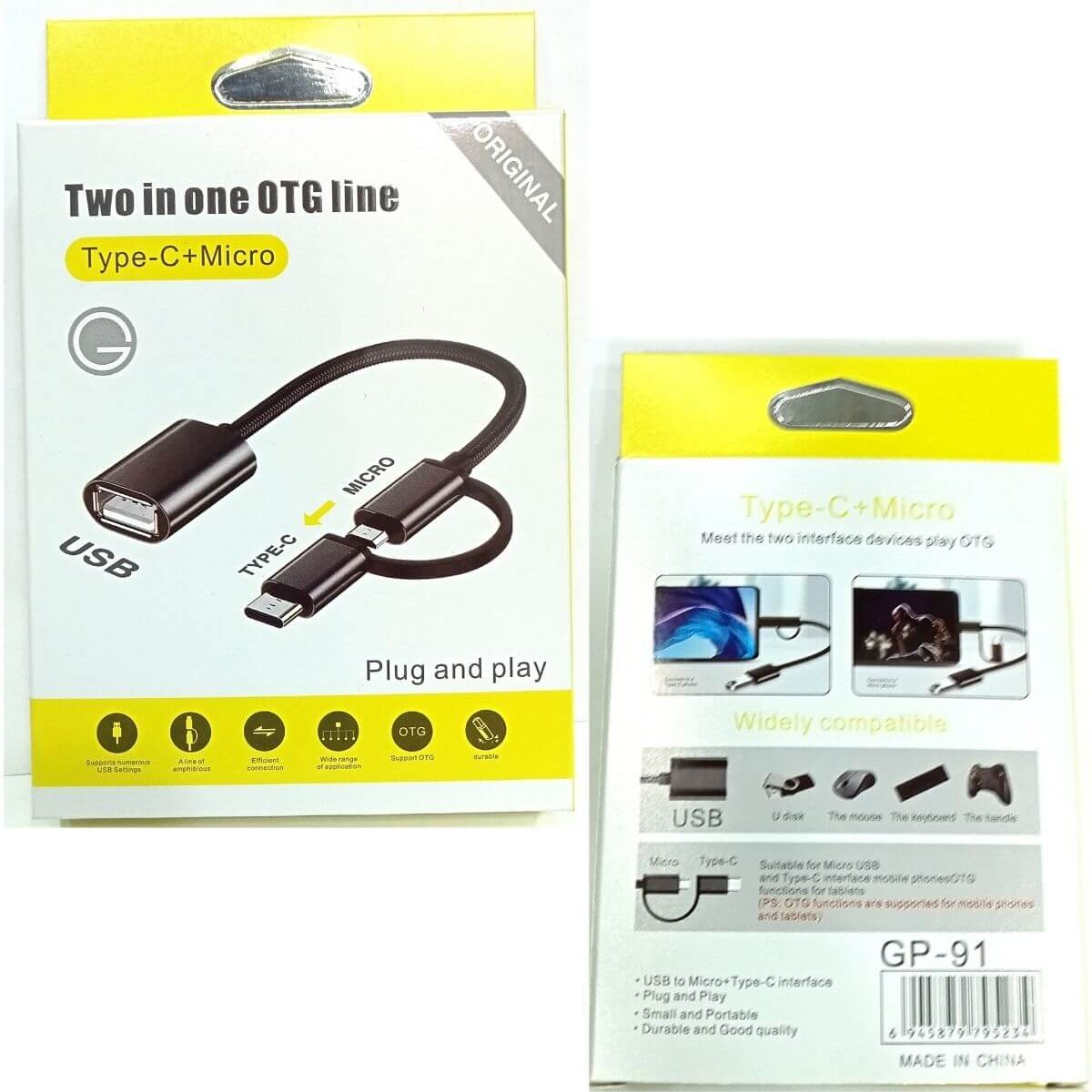 Two In One OtG Cable Type-c+Micro GP91 BD