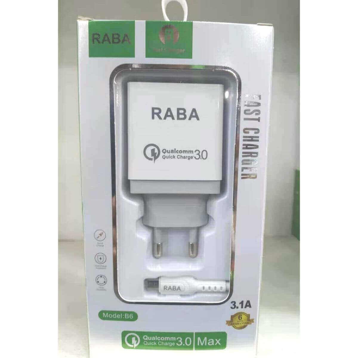 RABA B6 Micro 24W QC3.0 Fast Charger BD