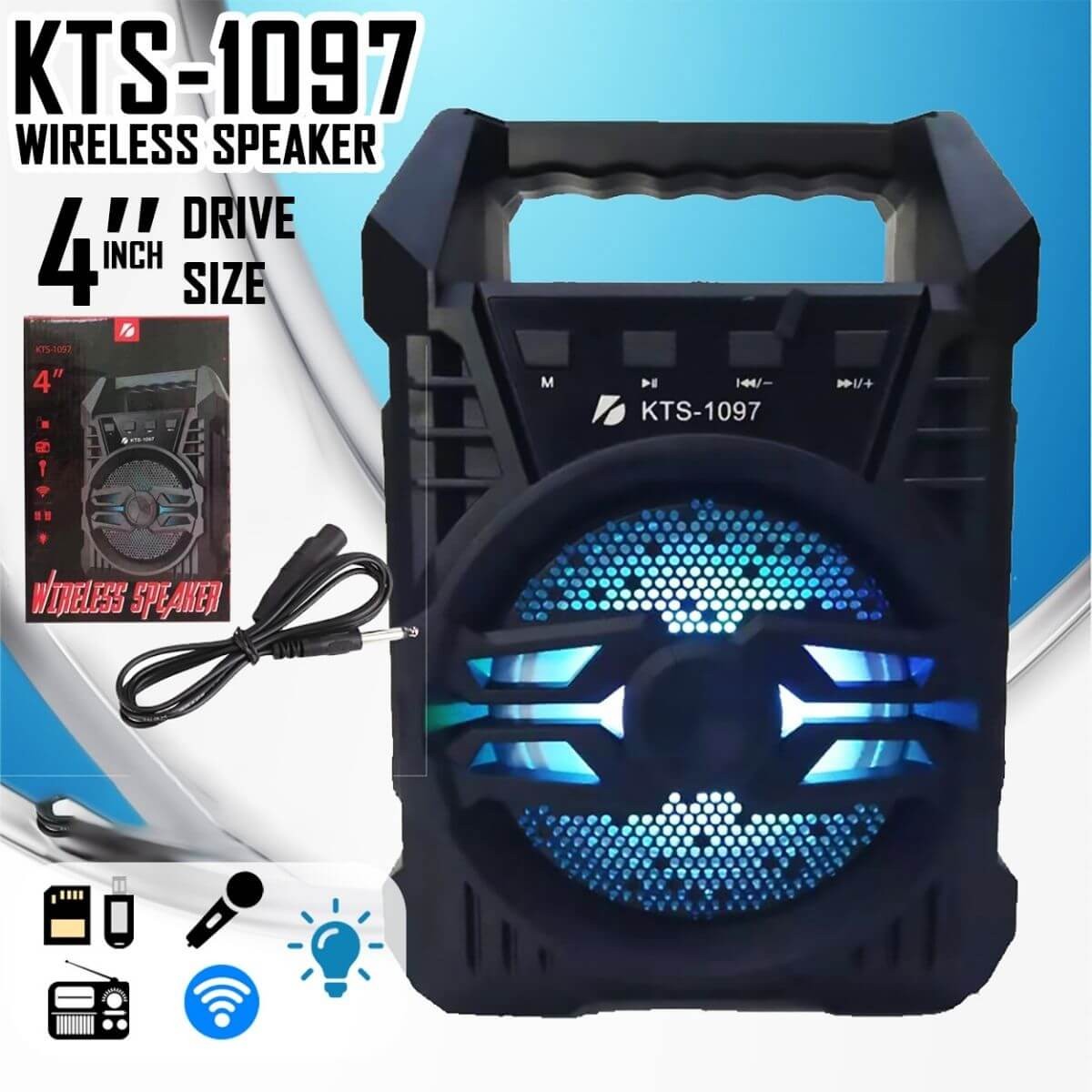 KTS 1097 4Inchi Extra Bass Wireless Speaker BD