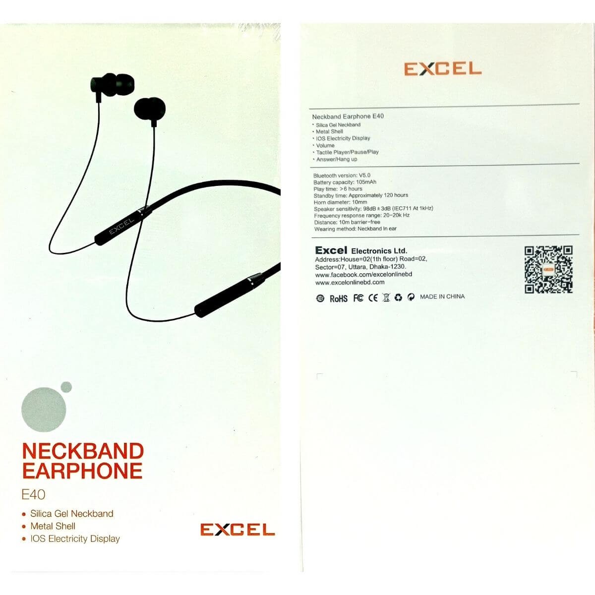 Excel E40 Neckband Bluetooth Earphone Bd
