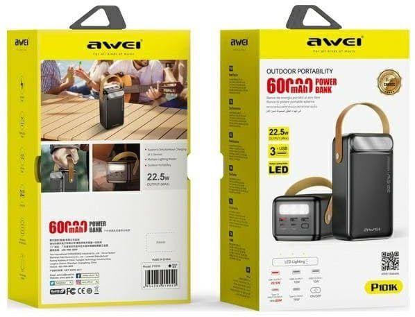 Awei P101K 60000mah 22.5W Output Portable Outdoor Powerbank