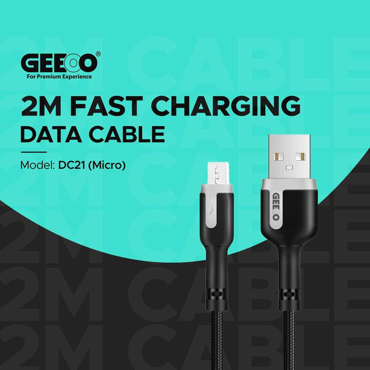 GEEOO DC21 2m Fast Charging Usb To Micro Cable BD