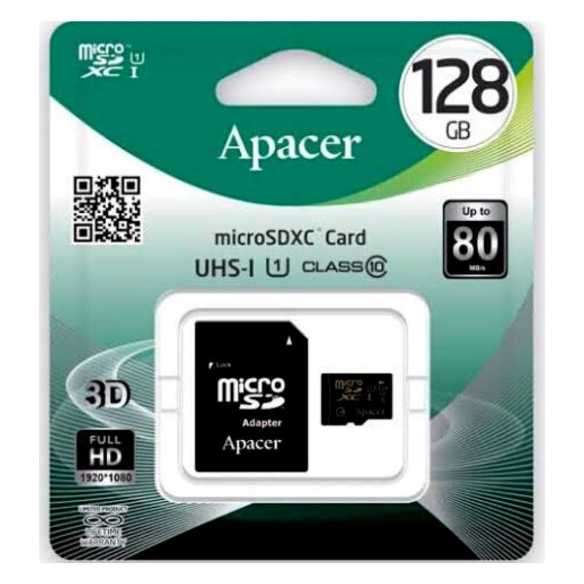 Apacer 128GB Micro SD Class-10 Memory Card With Me...... BD