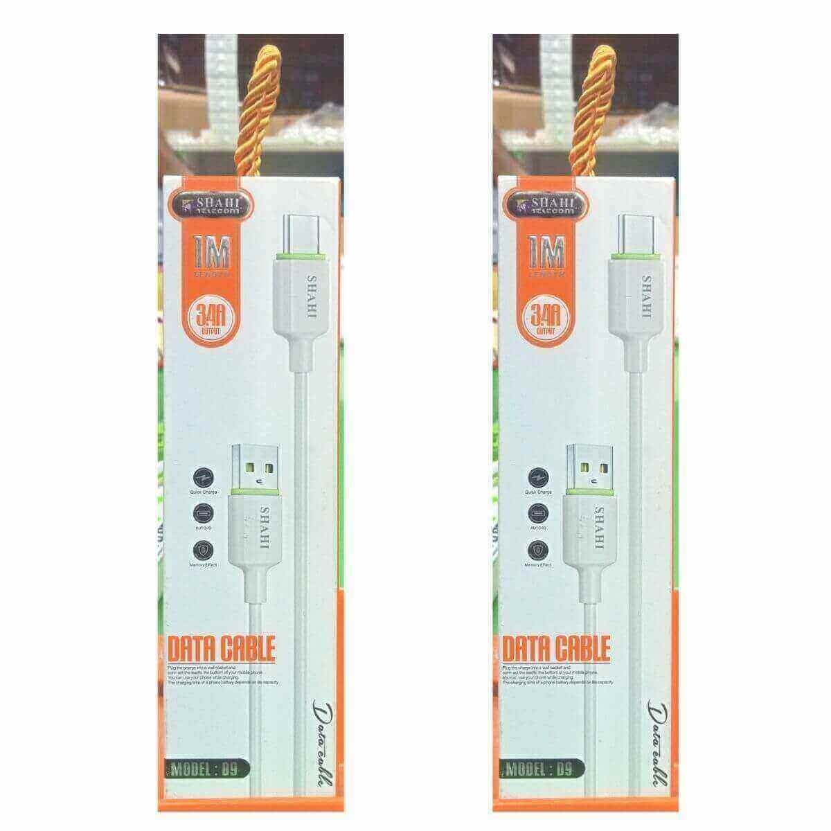 Shahi D9 1M 3.4A Data Cable {Type-c} BD