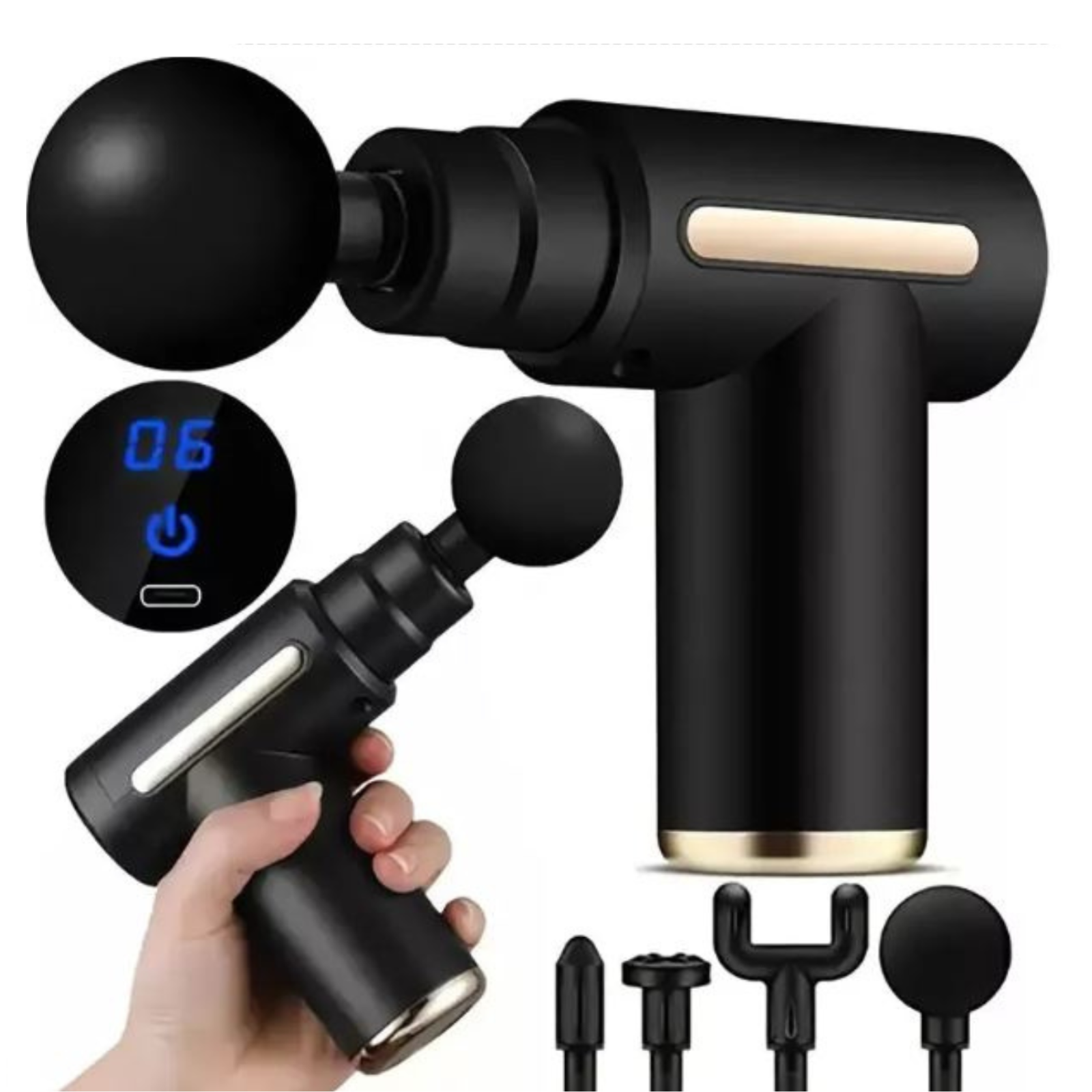 Powerful Handheld Massage Gun For Deep Tissue Relief - Compact & Elegant Design